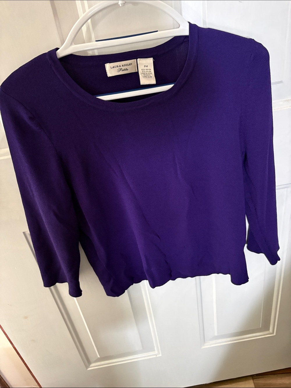 Laura Ashley Purple Long-Sleeve Crewneck Top